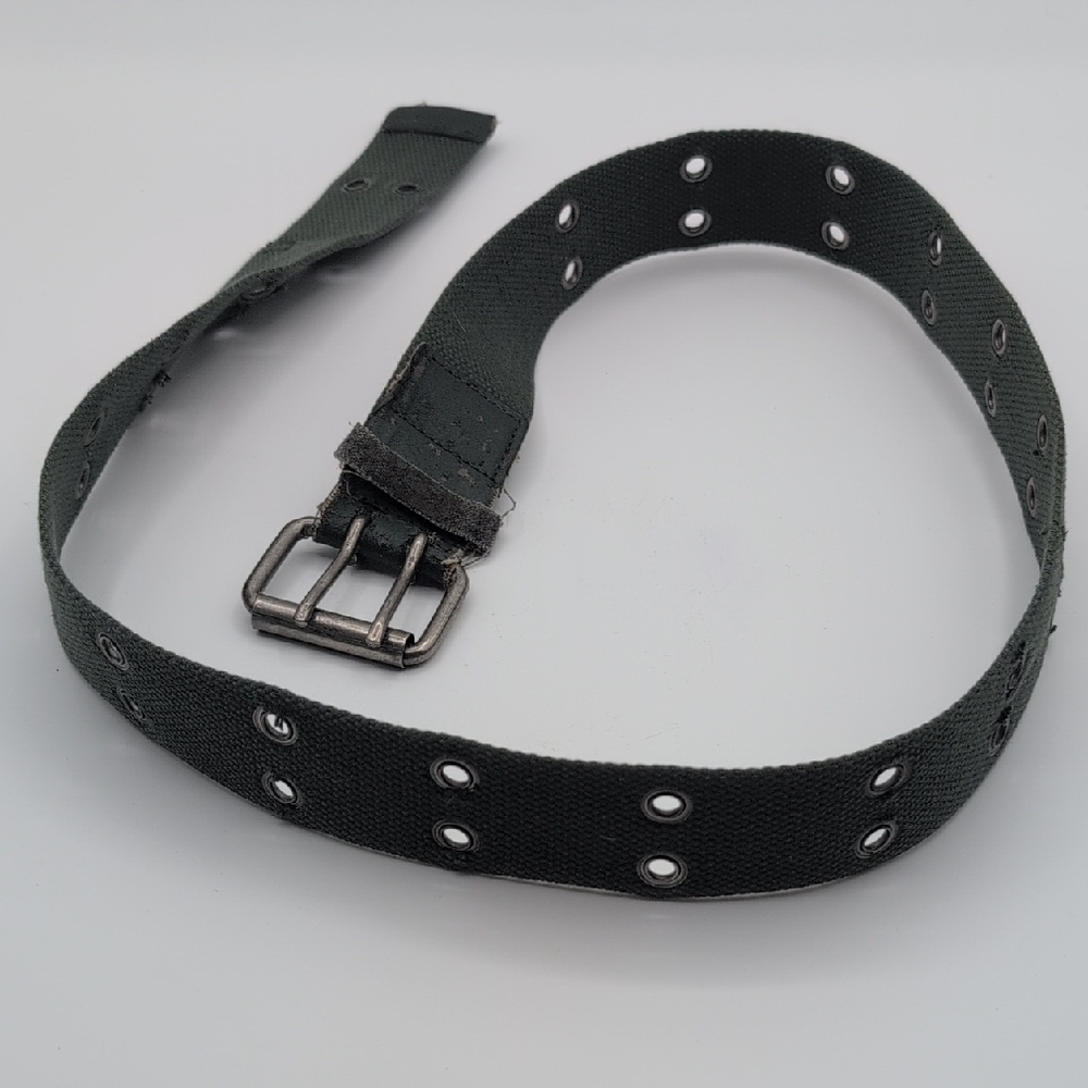 Vintage 90s Men's Green Canvas Belt